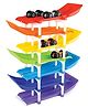 TOYFUN Racer Valley Sr Dual 7 Ramp Car Racing Track Set  4 speed cars