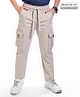Pine Kids Woven Full Length Solid Trouser With Cargo Pockets - Beige
