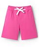 Pine Kids Cotton Elastane Woven Above Knee Length Solid Shorts - Dark Pink