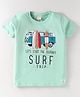 CUCUMBER Sinker Knit Half Sleeves T-Shirt with Bus Print - Mint