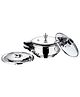 Vinod 18/8 Stainless Steel Magic Pressure Cooker - 3.5 Ltrs with Strainer & Glass Lid (Induction Friendly)