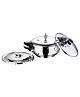 Vinod 18/8 Stainless Steel Magic Pressure Cooker - 5.5 Ltrs with Strainer & Glass Lid (Induction Friendly)