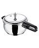 Vinod 18/8 Stainless Steel Splendid Plus Handi Shape Outer Lid Pressure Cooker - 3.5 L with Extra Glass Lid (Induction Friendly)
