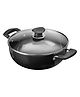 Vinod Hard Anodized Deep Kadai with Glass Lid - 24 cm, 3.1 Ltr (3.25mm Thickness) | Gas Stove Compatible