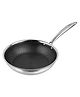 Vinod Platinum Triply Stainless Steel X Fry Pan- 20 cm(Honeycomb Coating Inside)| Induction Friendly