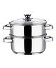 Vinod Stainless Steel 2 Tier Steamer/Momo/Modak Maker with Glass Lid - 18 cm (Induction Friendly)