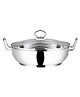 Vinod Stainless Steel Kadai with Glass Lid - 24 cm, 2.7 Ltrs (Induction Friendly)