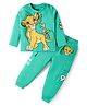 Babyhug Disney Single Jersey Knit Full Sleeves T-Shirt & Lounge Pant Set With Lion King Graphics - Turquoise