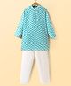 Pine Kids Cotton Woven Full Sleeves Kurta & Pyjama Set with  Print - Light Blue