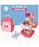 SANISHTH 34 Piece School Bag Packing Pretend Play Cooking Game Modern Children Kitchen Set Toy for Kids Girls ( Pink )