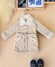 Bella Moda Fleece Full Sleeves Hearts Designed Overcoat - Yellow
