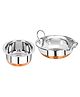 Omega Stainless Steel Copper Bottom Alfa Cookware Set - 2Pcs (Tope - 1.1L, Kadai - 1.2L)