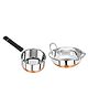 Omega Stainless Steel Copper Bottom Elite Cookware Set - 2Pcs (Saucepan - 1.2L, Kadai - 1.2L)