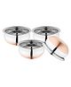 Omega Stainless Steel Copper Bottom Chetty/Handi - Set of 4 (700 ml, 1.1L, 1.6L, 2.1L)