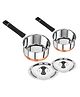 Omega Stainless Steel Copper Bottom Saucepan Set With Lid - 2Pcs(Saucepan- 1.4L & 1L)