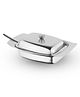Omega Stainless Steel Butter Dish with Lid & Butter Knife | Silver