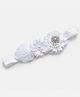Bhoomi Collection Floral Designed & Rhinestones Embellished Headband - White
