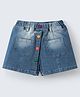 Mark & Mia Denim Washed Shorts with Buttons - Navy Blue