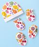 Babyhug 100% Cotton Knit Cap Mittens & Booties With Fruit Print White - Diameter 10 cm