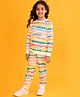 Anthrilo Fleece Full Sleeves Clouds Printed Comfirt Fit Sweatshirt With Coordinating Joggers Set - Pink