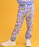 Anthrilo Fleece Butterfly Floral Printed Joggers - Blue