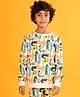 Anthrilo Fleece Full Sleeves Crocodile Printed Sweatshirt - White