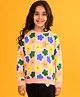 Anthrilo Fleece Full Sleeves Flowers Printed Sweatshirt - Pink