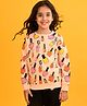 Anthrilo Fleece Full Sleeves Nail Paint Printed Comfort Fit Sweatshirt - Peach