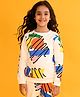 Anthrilo Fleece Full Sleeves Shapes Printed Sweatshirt - White