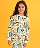 Anthrilo Fleece Full Sleeves Crocodile Printed With Comfort Fit Sweatshirt - White