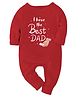 Zeezeezoo Family Theme 100% Cotton Full Sleeves I Have The Best Dad Text Printed Romper - Red
