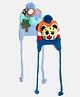 MayRa Knits Pack Of 2 Hand Knitted Animal Designed Caps - Blue