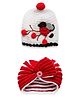 MayRa Knits Pack Of 2 Hand Knitted Bird Crochet Designed Caps - Red & White