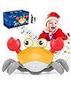 Kidology Crawling Crab Baby Musical Kids Toy with Led Lights & Rechargeable Battery - (Yellow)
