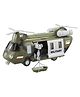 Kidology Army Military Helicopter Toy with Lights & Sounds | Push & Go Tandem Rotor with Rescue Basket