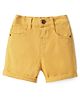 Babyhug Washed Denim Mid Thigh Shorts With Stretch - Yellow