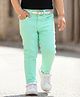 Babyhug Denim Full Length Washed Jeans With Stretch & Belt - Aqua Blue