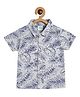 MINI KLUB Cotton Half Sleeves Tropical Leaves Printed Shirt - Grey