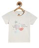 MINI KLUB Cotton Half Sleeves Animal Printed Tee - Cream