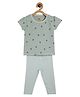 MINI KLUB Half Sleeves Nuts Printed Top & Leggings Set - Grey