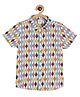 MINI KLUB Cotton Half Sleeves Diamond Pattern Printed Shirt - Multi Colour