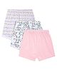 MINI KLUB Pack Of 3 Solid & Animals Printed Shorts - Multi Colour