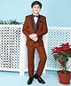 Jeet Ethnics Full Sleeves Solid 4 Piece Party Suit Set - Brown