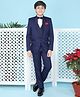 Jeet Ethnics Full Sleeves Solid 4 Piece Party Suit Set - Navy Blue