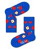 HAPPY SOCKS Organic Cotton Blend Apple Designed Socks - Blue
