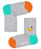 HAPPY SOCKS Organic Cotton Blend Banana Designed Colour Blocked Socks - Grey
