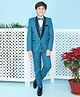 Jeet Ethnics Full Sleeves Solid 4 Piece Party Suit Set - Turquoise