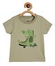 MINI KLUB Cotton Half Sleeves Animal Printed Tee - Olive Green