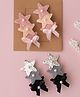 Ribbon candy Set Of 2 Pearls & Glitter Embellished Alligator Clips - Peach Black & Silver