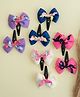 Ribbon candy Set Of 4 Bow Designed Tic Tac Pins - Pink Off White Purple & Blue